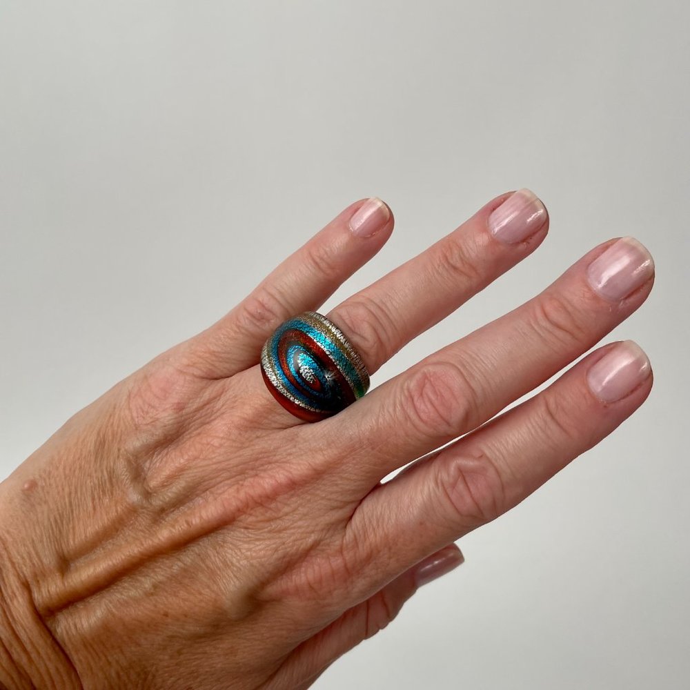 Handblown Multicolour Glass Ring